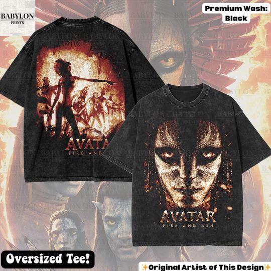 Discover Oversized Double Sided T-Shirt – Avatar Fire and Ash, Animal Kingdom, Pandora, Jake Sully Neytiri
