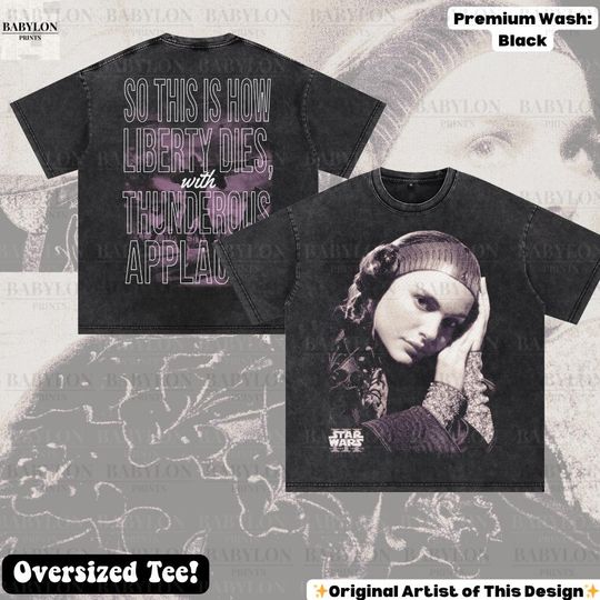 Oversized Padme Amidala Star Wars Double Sided T-Shirt Revenge of the Sith  Queen Amidala Movie Gift