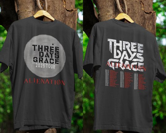 Discover Three Days Grace Alienation Tour 2025 T-Shirt Band Merchandise