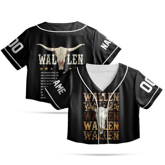 Wallen Western Still The Problem Tour 2026 Crop Top Baseball Jersey