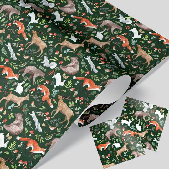 Discover Woodland animal gift wrap - Christmas wrapping paper