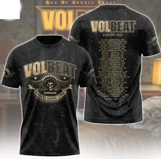 Discover Volbeat Greatest of All Tours 2025 3D T-Shirt