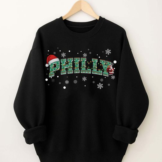 Discover Santa Hat Philadelphia Football Christmas Sweatshirt, Philly Football Shirt, Go Bird Tee, Fan Gifts