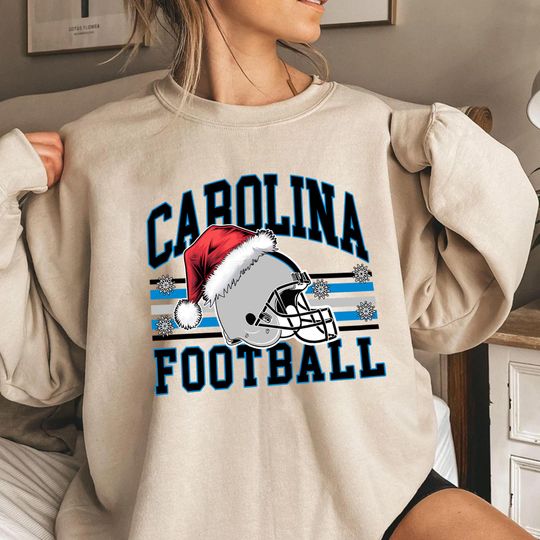 Discover Carolina Football Vintage T-Shirt, Retro Sweatshirt, Classic Hoodie with Santa Hat Christmas