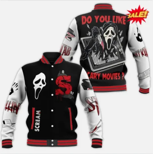 Ghostface Baseball Jacket Halloween Gift For Christmas