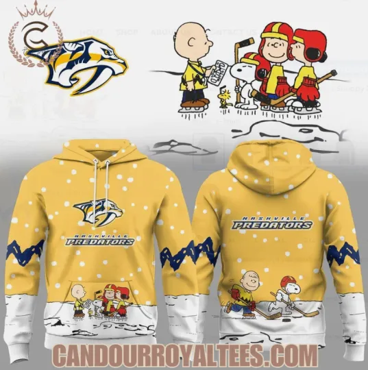 Discover Nashville Predator X Snoopy 2025 3D Apparel Hoodie
