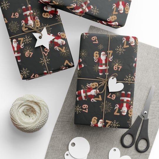 Discover Funny Santa 67 Gift Wrap, Christmas Wrapping Paper, Holiday Gift Wrap, Festive Wrapping Papers, Funny Santa Claus Design Gift Wrap