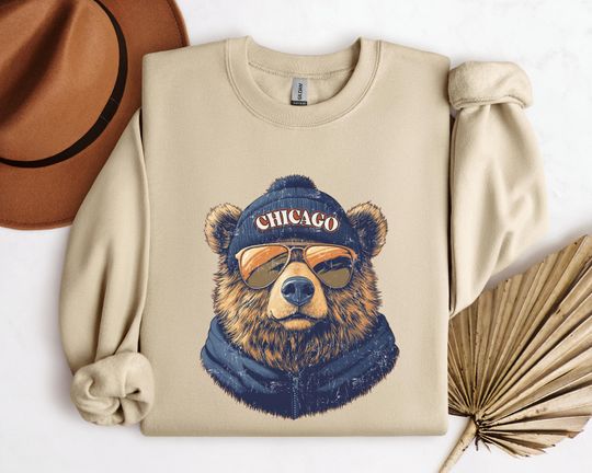 Vintage Chicago Football Sweatshirt, Trendy Fan Gifts, Game Day Apparel, Team Crewneck, Chicago Bears Fan Gear