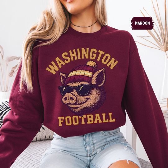Discover Retro Washington Football Sweatshirt, Vintage Football Crewneck, Sports Fan Gift, Washington Football Fan Apparel, Washington DC Pullover