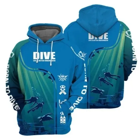 Discover Gearhumans Scuba Diving 3D All Over Printed Hoodie 3D 2025