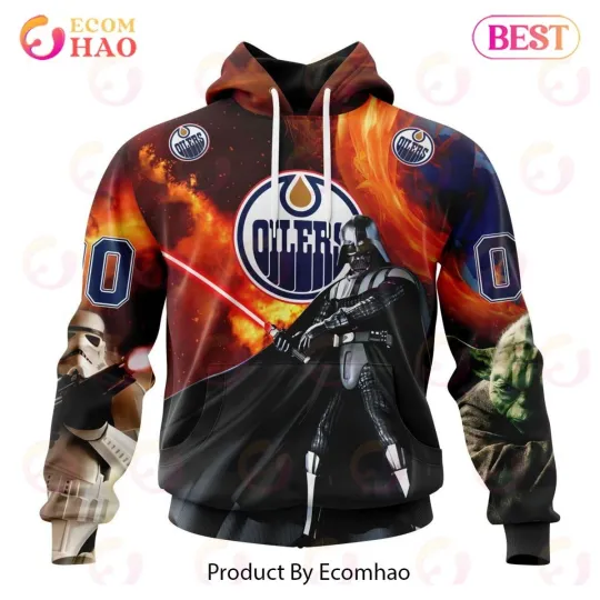 Discover Edmonton Oilers x Star Wars Hockey Personalized All Over Print 3D Hoodie