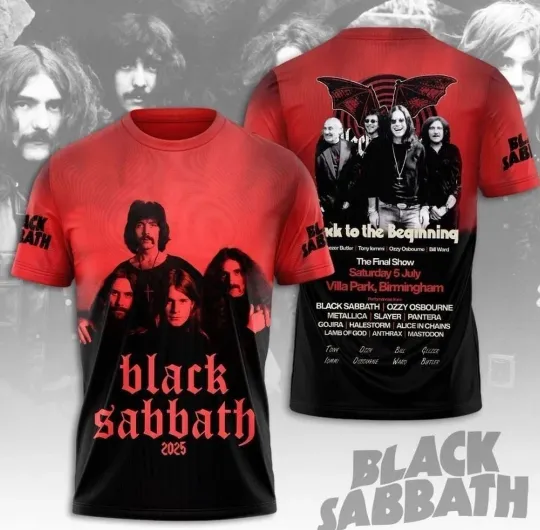 Discover Black Sabbath Back to the Beginning 3D T-Shirt Unisex Concert Gift