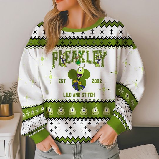 Discover Lilo And Stitch Ugly Christmas Sweater, Disneyland 3D All Over Print Holiday Pullover, Cute Cartoon Xmas SweaterGift for Family 2025
