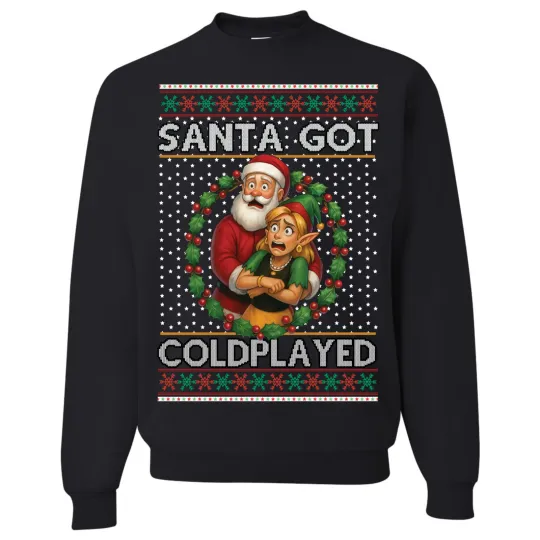 Discover Ugly Christmas Sweater Santa Got Coldplayed Funny Xmas Sweatshirt