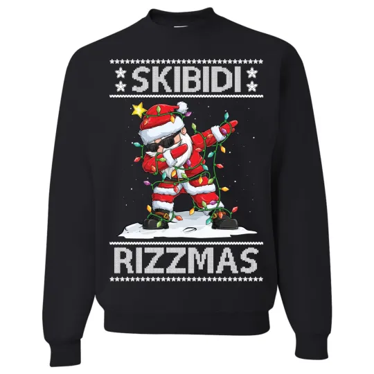 Discover Ugly Christmas Sweater | Skibidi Rizzmas | Funny Xmas Sweatshirt