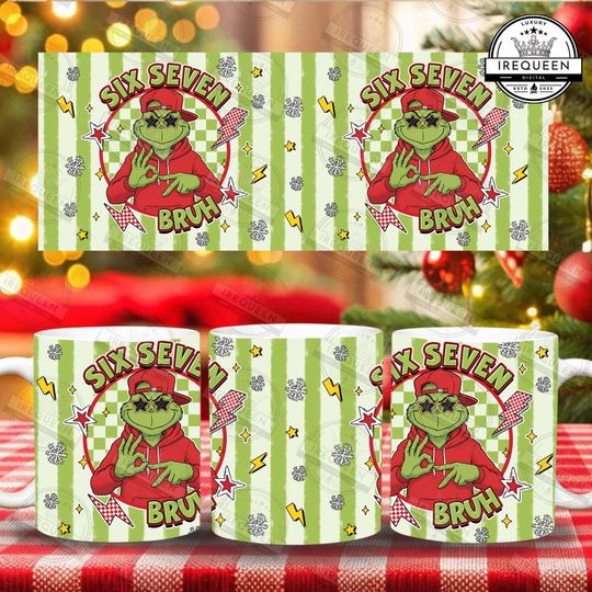 Discover Funny Six Seven Meme Christmas Mug 11oz Wrap  , Viral Saying 6 7 11oz Mug  , Trending Social Media Humor  , Xmas 6 7 Mug