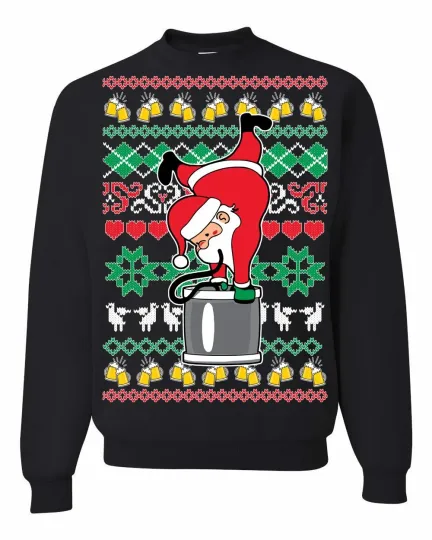 Discover Ugly Christmas Sweater | Santa Keg Stand | Funny Meme | Christmas Gift!