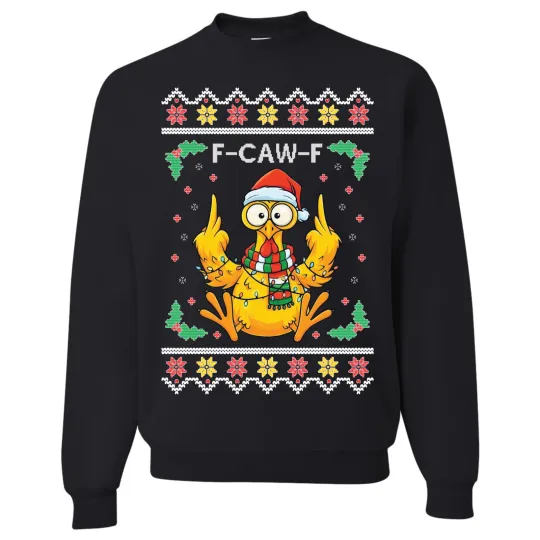 Discover Ugly Christmas Sweater | F-Caw-F | Funny Xmas Sweatshirt