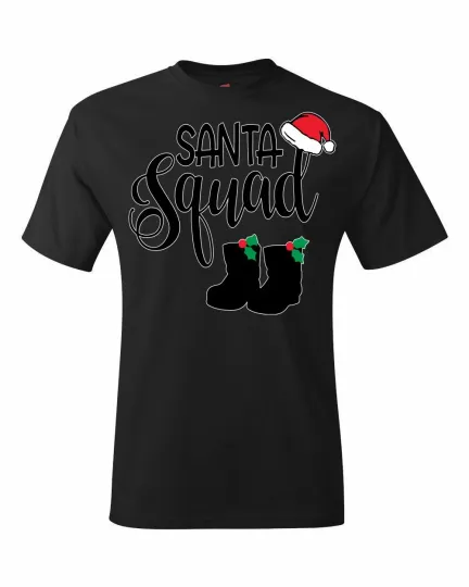 Discover Ugly Christmas Sweater T-Shirt Santa Squad Xmas Tee