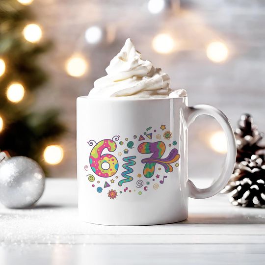 Discover 67 Meme Coffee Mug: TikTok Trend Design, Funny Gift