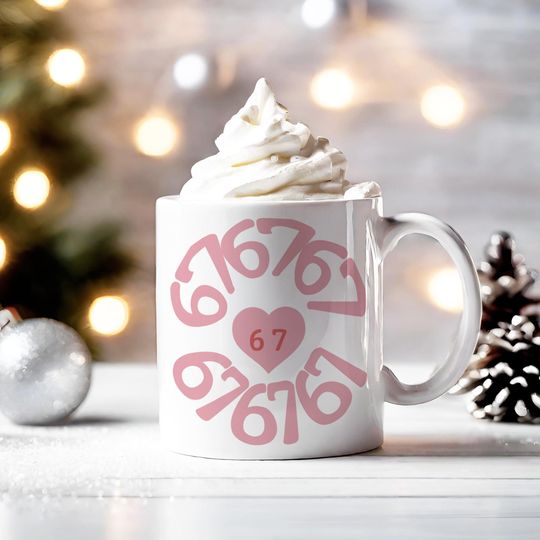 Discover 67 Meme Coffee Mug: TikTok Trend Design, Funny Gift