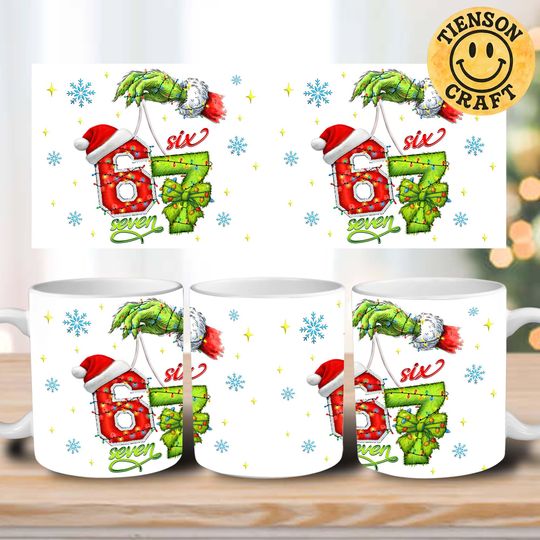 Discover Funny Six Seven Meme Christmas Mug 11oz Wrap  , Viral Saying 6 7 11oz Mug  , Trending Social Media Humor