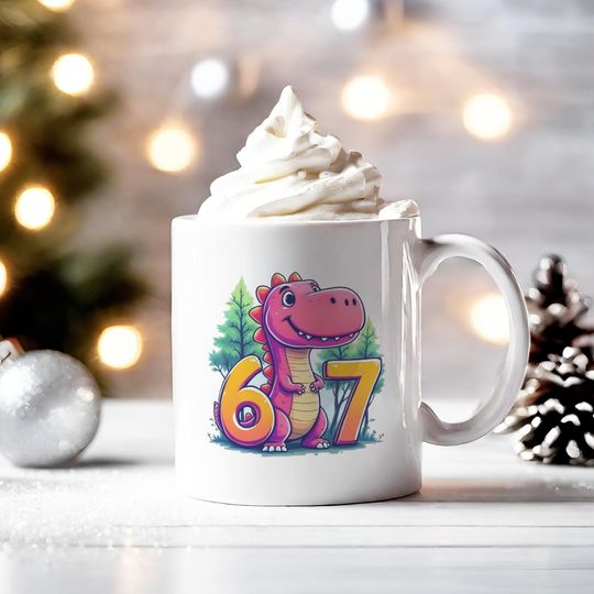 Discover 67 Meme Coffee Mug: TikTok Trend Design, Funny Gift