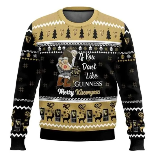 Discover Guinness Merry Kissmyass Ugly Christmas Sweater - Holiday Gift 2025