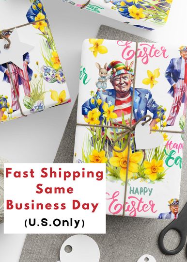 Discover President Donald Easter Wrapping Paper Roll, Donald T Easter Gift Wrapping Paper (COPYRIGHT 2025 )