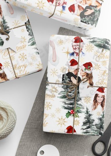 Discover President Donald and Melania Wrapping Paper, First Lady Holiday Gift Wrap, President and First Lady Christmas Wrapping Roll