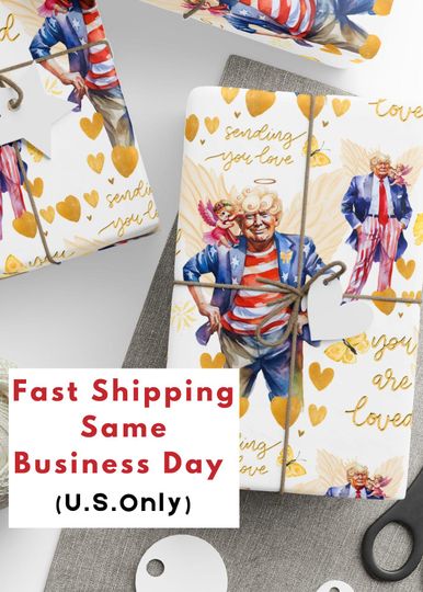 Discover President Donald Valentines Wrapping Paper, Donald T Happy Valentine Day Wrapping Paper