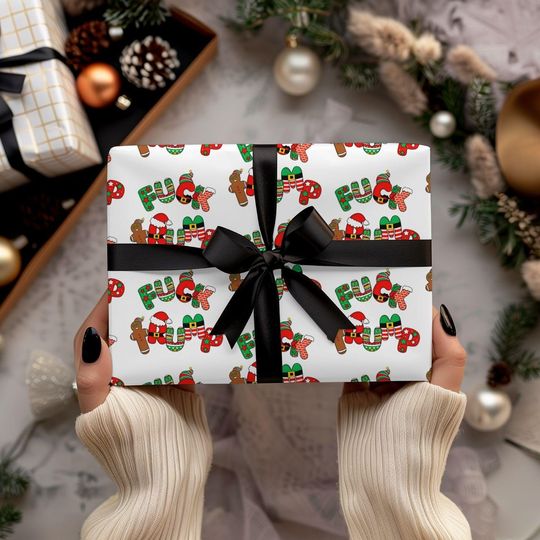 Discover Anti Trump Christmas Wrapping Paper, Funny FDT Democrat Gift Wrap X-mas, Liberal Progressive Fuck Trump Holiday Decor, Political Gift Ideas