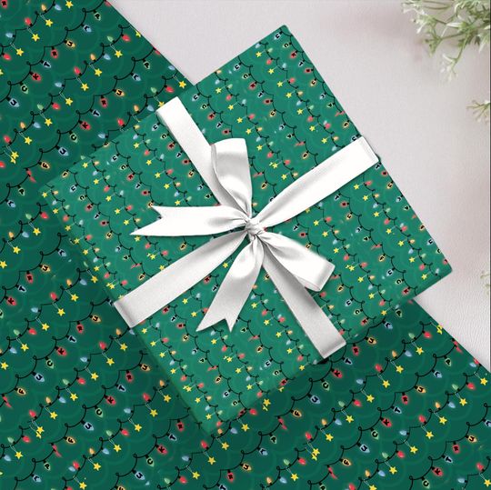 Subtle F*ck Trump Christmas Lights Wrapping Paper, Christmas Wrap Papper,Political Humor Holiday Paper,Anti Trump Xmas Decor,Unique Gag Wrap