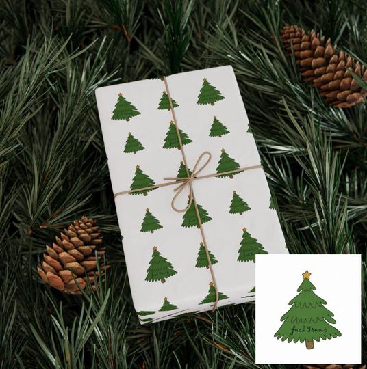 Anti Trump Christmas Wrapping Paper, Fuck Trump Wrapping Paper, FDT Wrapping Paper, Anti Fascist Xmas Wrapping Paper, Christmas Gifts