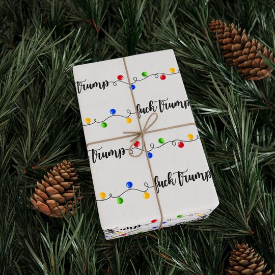 Discover Anti Trump Christmas Wrapping Paper, FDT Democrat Gift Wrap X-mas, Liberal Holiday Decor, Slightly Subtle FDT, Political Gift Thdso-2137