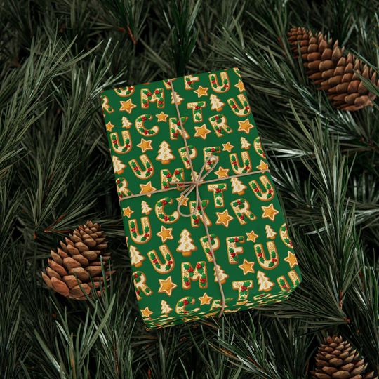 Subtle F*ck Trump Christmas Cookie Wrapping Paper, Festive Gift Wrap, Funny Wrapping Paper, Eco-Friendly Holiday Wrapping, Subtle Anti-Trump
