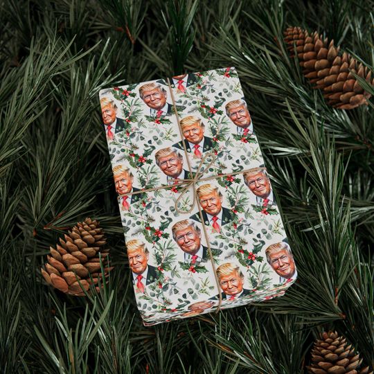 Discover Christmas Wrapping Paper, Donald Trump Gift Wrap, Festive Holiday Present Wrap, Political Wrapping Sheets, Unique Xmas Decor, President