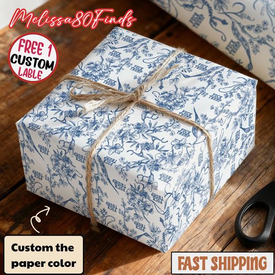 Discover Subtle F*ck Trump Toile de Jouy Wrapping Paper, Elegant Gift Wrap, Funny Wrapping Paper, Eco-Friendly Holiday Wrapping, Subtle Anti-Trump