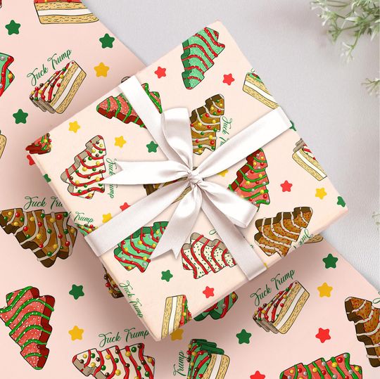 Discover Subtle F*ck Trump Christmas Candy Wrapping Paper, Funny Political Gift, Liberal Holiday Packaging, Anti Trump Humor, Sarcastic Xmas Decor