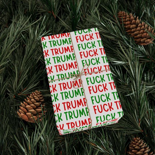 Discover FDT Christmas Wrapping Paper, Political Statement Gift, Fuck Trump, Holiday Gift Wrap, Political Humor