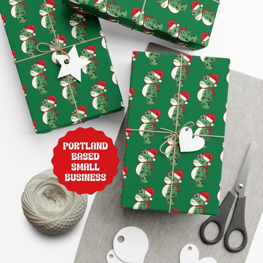 Subtle Anti Trump Xmas Wrapping Paper: Portland Frog Gift Wrapping Paper, Funny  Christmas Gift Wrap, Liberal Holiday Gift Packaging