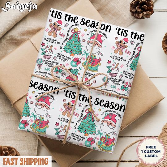 Anti Trump Wrapping Paper, Vintage Christmas Wrapping Paper, Christmas Gift Wrap Anti Trump, Tis The Season Wrapping Paper