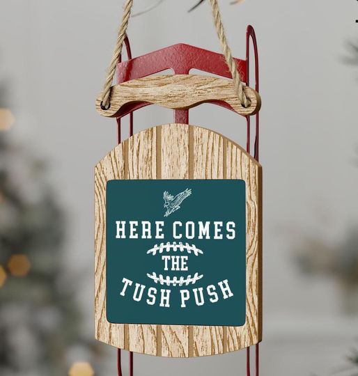 Philly Eagles Christmas Sled Ornament, Xmas Tree Ornament, Football Fan Gift, Philly Holiday Ornament