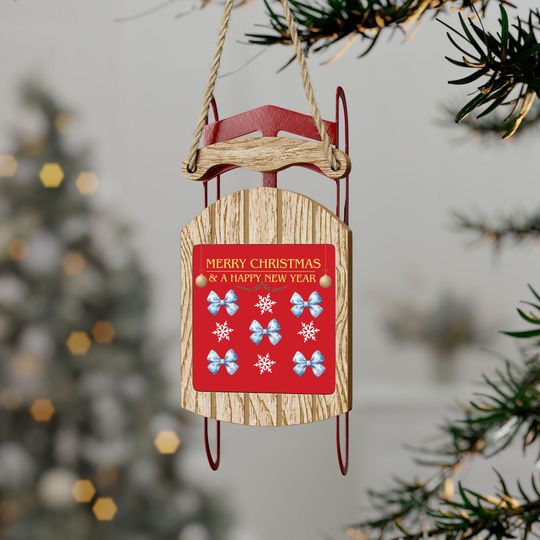Discover Merry Christmas Sled Ornament - Rustic Holiday Decor