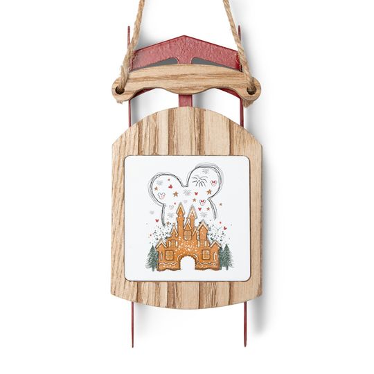 Discover Disney Mickey Gingerbread Castle Sled Ornament, Disney Ornament, Mickey Mouse Ornament, Disney Christmas, Disney Decor, Mickey Mouse Gift