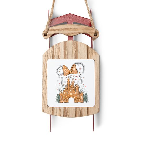 Discover Disney Minnie Gingerbread Castle Sled Ornament, Disney Ornament, Minnie Mouse Ornament, Disney Christmas, Disney Decor, Minnie Mouse Gift