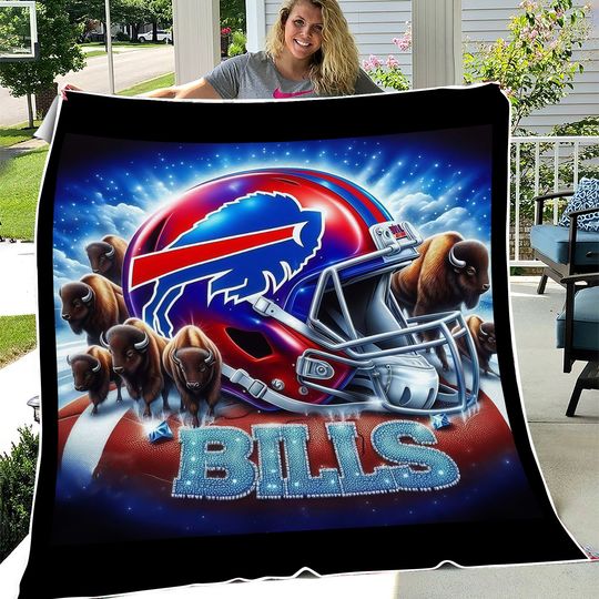 Buffalo Football Throw Blanket - Cozy Sports Throw, Game Day Decor, Fan Gift