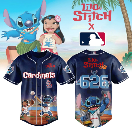 Discover St Louis Cardinal X Lilo Stitch Disney Baseball Jersey
