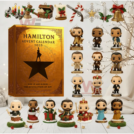 Hamilton Broadway Musical 2025 Advent Calendar with 24 Days of Funko Pop-Style Ornaments - Perfect Gift for Hamilton Fans!