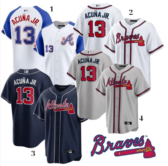 Men's/Youth Braves #13 Ronald Acuna Jr. All Stitched Replica Player Name Jersey